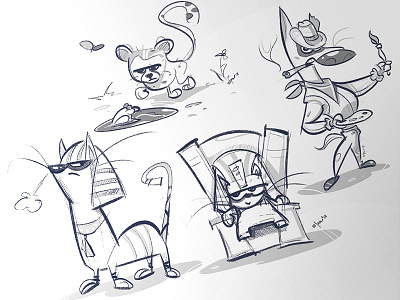 Some Characters cartoon character characterdesign drawing fun illustration process sketch spovv