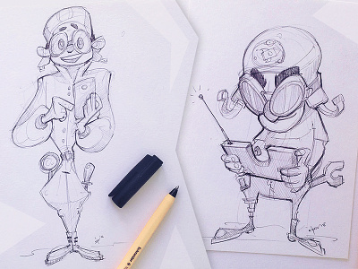 Drone Pilots adventure cartoon character characterdesign drawing drone game illustration pen pencil pilot process puzzle game sketch sketchbook spovv