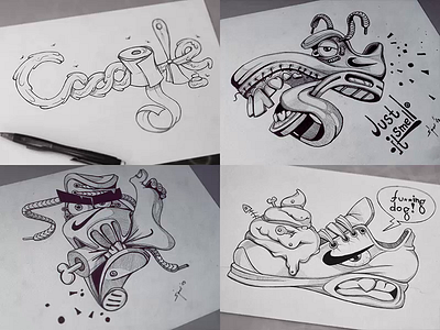 Just Smell It! brand cartoon character characterdesign drawing fun google illustration justdoit nike pen pencil process shoe shoes sketch sketchbook smell spovv