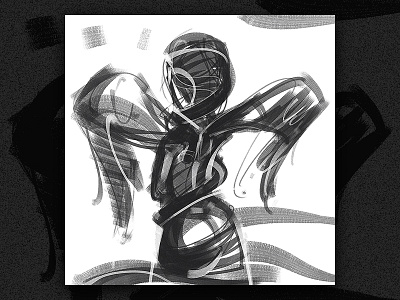 Black Angel angel black black white character characterdesign drawing illustration mood sketch spovv women