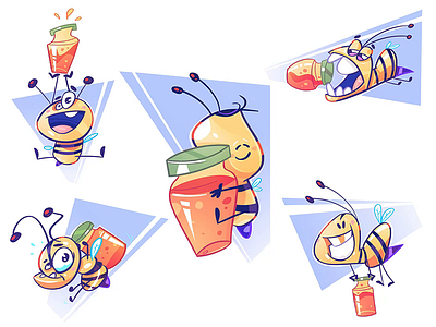 Honey Delivery bee cartoon character characterdesign coloring delivery drawing fun honey honeybee honeydelivery illustration process spovv