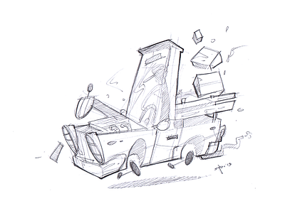 Delivery car cartoon character characterdesign delivery drawing fun illustration pen process service sketch speed spovv webservice