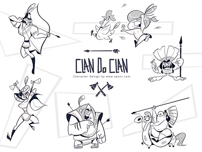 Clan Do Clan battle cartoon character characterdesign drawing fun illustration indians nativeamericans process sketch spovv war warriors