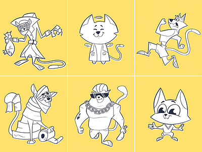 Cats cartoon cat cats character characterdesign coloring drawing fun illustration sketch spovv