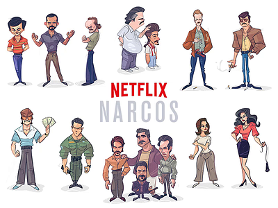 Narcos cartoon character characterdesign coloring drawing fun illustration narcos netflix pablo pablo escobar process sketch spovv