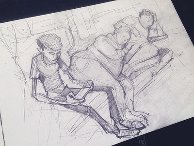 On The Train character characterdesign drawing fun illustration pencil process sketch sketchbook spovv train travel