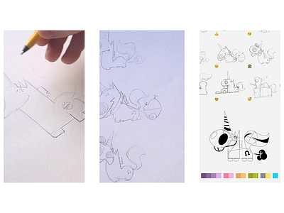 The Character Process animation cartoon character characterdesign coloring drawing fun game illustration pen pencil process sketch spovv sticker unicorn