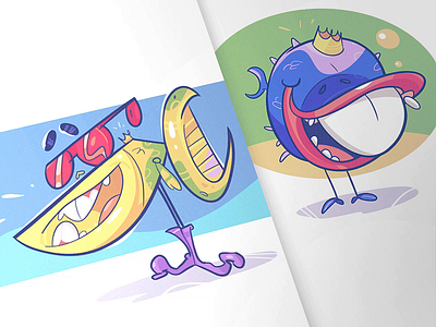 Joy cartoon character characterdesign coloring design drawing fish fun game illustration joy mermay process sketch spovv