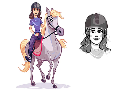 Avatar Process avatar caricature cartoon character characterdesign coloring custom avatar drawing friends fun horse illustration process sketch spovv