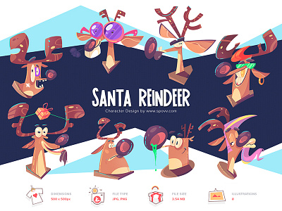 Shopy cartoon character characterdesign coloring crazy fun illustration mad process reindeer santa santaclaus shop sketch spovv store