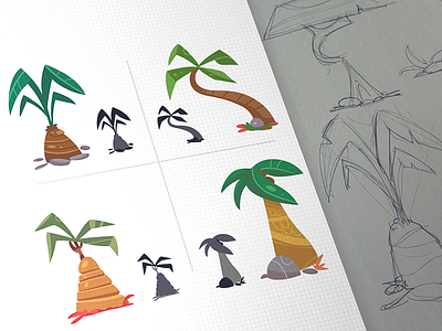 Game Elements adventure cartoon character characterdesign coloring drawing fauna fun game illustration island palm palms process puzzle spovv tree