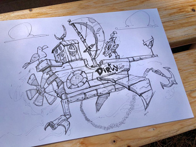 Dirty Ship cartoon character character design characterdesign drawing fun illustration ink pirate process sketch sketchbook spovv