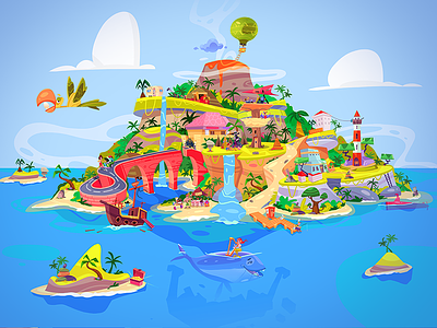Island Environment adventure cartoon character characterdesign environment environment design fun game illustration island process puzzle spovv