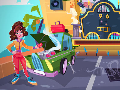 Bridge to the Rich adventure adventure game car cartoon character characterdesign coloring design fun game art game design illustration process puzzle puzzle game rich spovv