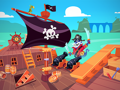Pirate Party adventure cartoon character characterdesign coloring drawing fun game game art game design games illustration pirate pirate ship process sketch spovv