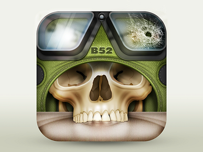 B52 b52 icon photoshop pilot shot skull ui