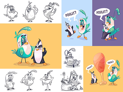 Character Design bird cartoon character characterdesign chicken coloring drawing fun illustration poulet spovv