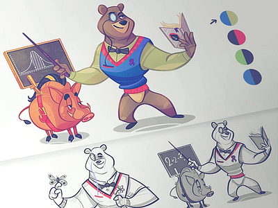 The Process bear cartoon character characterdesign drawing friends fun game grizzly grizzly bear illustration process spovv