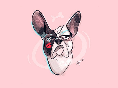 Heartbreaker cartoon character characterdesign dog drawing fun heartbreaker illustration process spovv