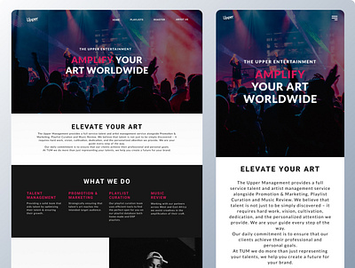 Website Landing Page for a Talent Management Company branding design talent management ui ux website