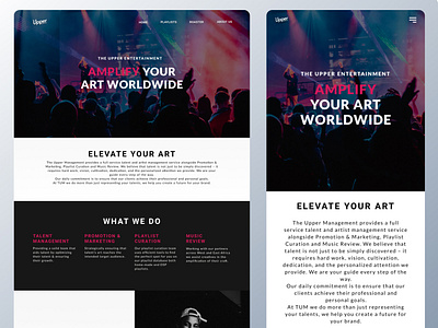 Website Landing Page for a Talent Management Company