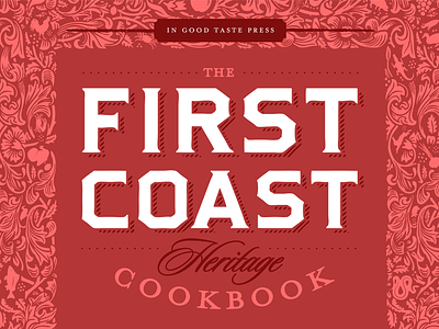 Historical Cookbook book border cookbook cover florida history illustration ornate press printing recipes red type