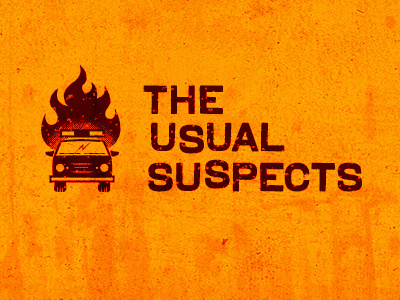 Usual Suspects fire illustration movie orange police typography