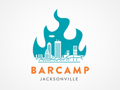 Barcamp Jacksonville barcamp city conference design event identity illustration jacksonville logo skyline technology type