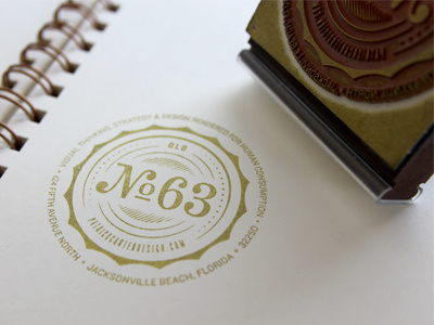 Old Number 63 Stamp branding gold ink numbers personal rubber stamp