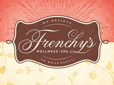 Wellness Spa Identity badge feminine floral identity logo rustic script spa vintage