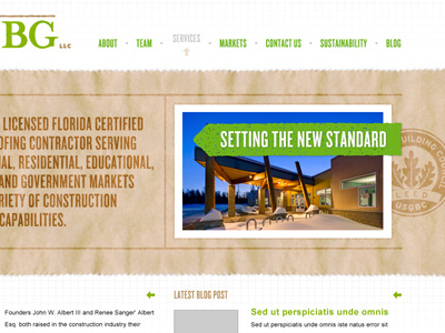 Preliminary Web Design builder green interface paper website