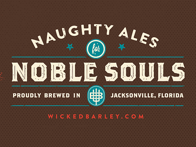 Naughty Ales banner beer brewing lockup type