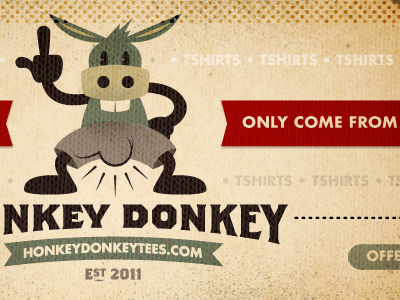 Honkey Donkey ballsack banner character donkey fun