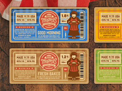 Vapor Packaging Labels american americana bakery baking branding color kitchen packaging usa vapor