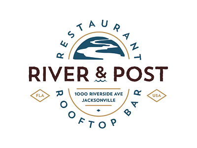 Restaurant Logo Design bar branding design florida identity logo restaurant river rooftop