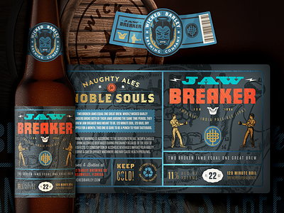 Jaw Breaker Bottle Label beer beverage bottle brewery candy food illustration jaw jawbreaker label package typography