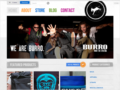 Merchandise Website apparel bags design shopify store web