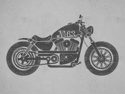 Motorcycle Illustration bike chopper harley illustration motorcycle screen sportster texture
