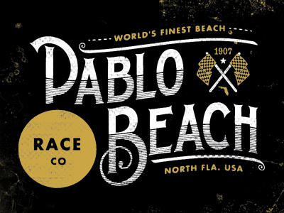 Pablo Beach Race Co. flag florida illustration logo motorcycle racing screen shirt type