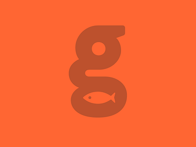 G Fish brand fish g identity letter logo mark red secondary simple