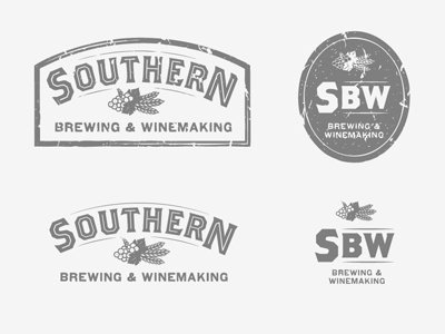Brew Logo Set II beer identity logo signage southern vintage wine
