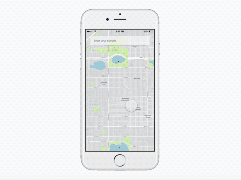 Send Happy apple ux ui maps mapbox box map prototyping framer stems urban urbanstems