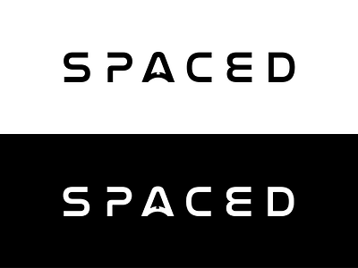 SPACED logo design illustrator logo mark negative space spaced spaceship typography