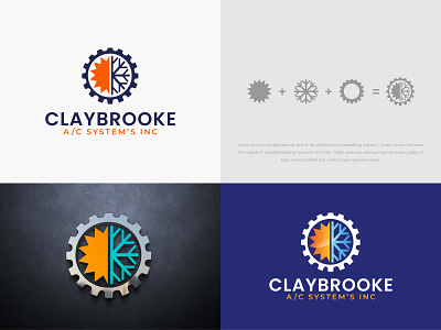 Claybrooke A/C System's inc abstract logo ac system logo air conditioning logo brand identity creative logo design graphic design heat and cool logo hvac logo logo design minimal logo