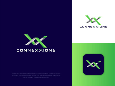 Connexxions abstract logo brand identity connection logo creative logo graphic design illustration initial logo logo design minimal logo xx logo