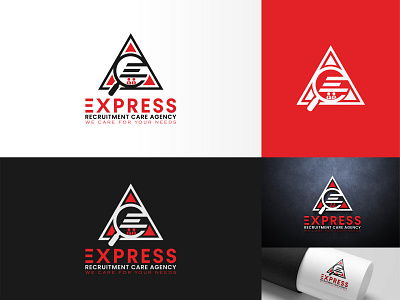 Express Recruitment Care Agency abstract logo brand identity creative logo express recruitment care agency graphic design logo design minimal logo recruitment logo