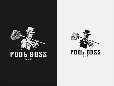 Pool Boss abstract logo brand identity creative logo design graphic design illustration logo logo design minimal logo negative logo pool boss logo