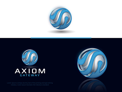 Axiom Gateway 3d circle 3d logo abstract logo brand identity circle logo creative logo design graphic design logo logo design minimal logo