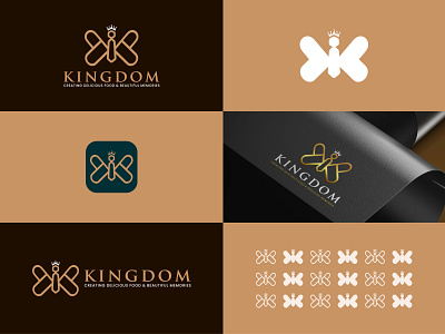 Kingdom abstract logo brand identity butterfly logo creative logo design graphic design kingdom logo logo logo design minimal logo