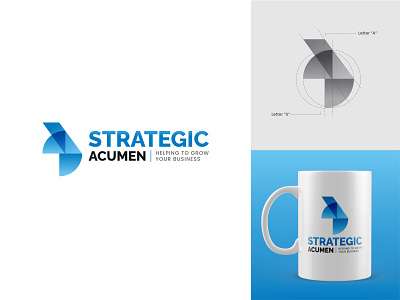 Strategic Acumen abstract logo brand identity creative logo design graphic design illustration logo logo design minimal logo